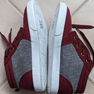 Gymboree Big Boy Maroon and Gray High Top Lace Up Shoes Size 4